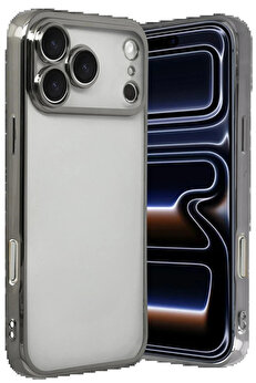 Buti̇k Apple İphone 17 Pro Max Lensli̇ Si̇li̇kon - Ti̇tan Gri̇-(5796)