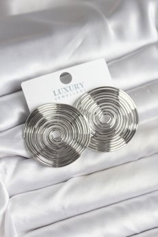 Evimdeyokyok Pirinç Gümüş Renk Circle Model Kadın Küpe Tj-Bkp11436
