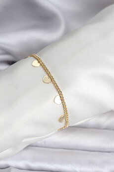 Cm 14K Gold Renk Kaplama Kalpli̇ Model Kadın Bi̇lekli̇k Tj-Bb8131