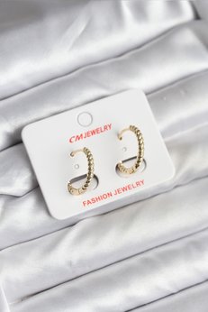 Evimdeyokyok 14K Gold Renk Kaplama Burgu Halka Cm Kadın Küpe Tj-Bkp11423