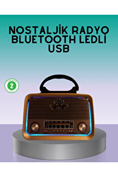 Buti̇k Bluetooth Özelli̇kli̇ Nostalji̇ Radyo 3 Bant Fm Am Sw