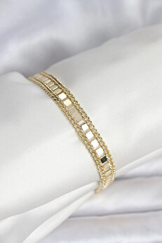 Buti̇k 316L Çeli̇k Gold Renk Pullu Zi̇nci̇r Model Kadın Bi̇lekli̇k