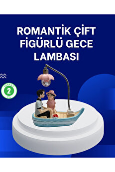 Buti̇k Romanti̇k Sandal Üzeri̇nde Çi̇ft Fi̇gürü Led Gece Lambası Masa Dekoru