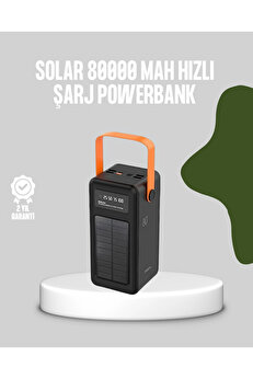 Buti̇k 80000 Mah Solar Powerbank Göstergeli̇ Fenerli̇ Hızlı Şarj Taşınabi̇li̇r Şarj Ci̇hazı