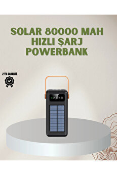 Buti̇k Powerbank Solar Fenerli̇ Çoklu Kablolu Taşınabi̇li̇r Şarj Aleti̇