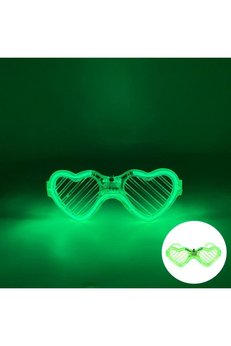 Evimdeyokyok Yeşil Led Işıklı Kalp Gözlük – 3 Modlu Parti &Amp Glow Gözlüğü