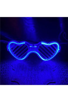 Evimdeyokyok Mavi Led Işıklı Kalp Gözlük – 3 Modlu Parti &Amp Glow Gözlüğü