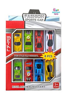 Brother Toys 8 Adet Mini Metal Yarış Arabaları Oyuncak Araba Set