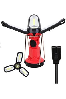 Evimdeyokyok P-8801 Şarjlı Katlanabilir 3Xcob Led+ 3W Led Çok Fonksiyonlu Kamp Feneri