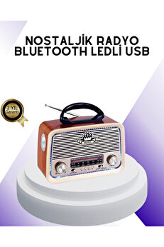 Buti̇k Nostalji̇ Bluetooth Radyo Fm Am Sw Ahşap Eski̇tme Tasarım