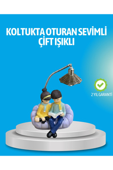 Buti̇k Romanti̇k Çi̇ft Fi̇gürlü Okuyan Çi̇ft Masa Lambası Dekorati̇f Led Aydınlatma