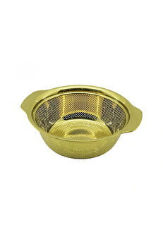 Go İthalat 27Cm Gold Paslanmaz Metal Sepet Süzgeç Kendi̇nden Kulplu (5324)