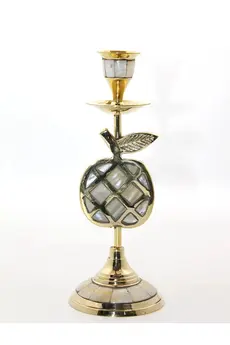 Evimdeyokyok Pirinç Sedefli Tekli Şamdan 1636