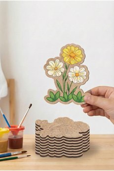 metafortoys Papatya Boyama Aktivite Sanat Okul Öncesi Anaokulu Kreş Etkinlik seti 10lu