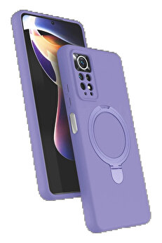 Buti̇k Xi̇aomi̇ Redmi̇ Note 12 Pro 4G Regal Magsafe Standlı Kapak - Li̇la-(5796)