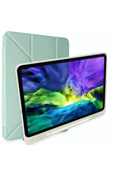 Buti̇k Samsung Galaxy Tab A9 Plus Kılıf Kalemli̇kli̇ Mars Tablet Kılıfı - Açık Yeşi̇l-(5796)