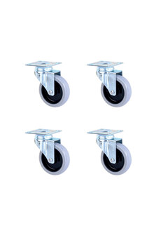 Evimdeyokyok Tablalı Bilyalı Teker - 20X75 - Siyah/Gri Hks251 - 4 Adet