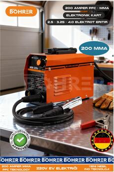 BÖHRER Yeni Nesil 200 Amper PFC Teknoloji MMA Inverter Kaynak Makinesi