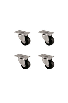 Evimdeyokyok Furç Tablalı Bilyalı Teker - 28Mm - Siyah Hks232 - 4 Adet