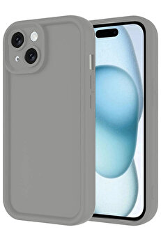 Buti̇k İphone 14 Kılıf Vi̇era Si̇li̇kon - Gri̇-(5796)