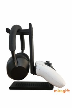 Miralux 2’si 1 Arada Gamer Kulaklık Standı ve Kol Tutucu Xbox Playtation Uyumlu Gamepad / Kol Tutucu ve Kulaklık Standı Dekoratif 23 Cm Siyah