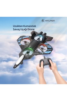 YMS ELEKTRONİK F166 Uzaktan Kumandalı Savaş Uçağı Drone 3 Bataryalı