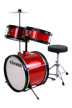 KÖHNER CD-02 Akustik Çocuk Bateri Seti - Kırmızı