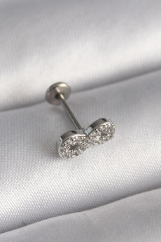 Eco Lounge 316L Çelik Gümüş Renk Zirkon Taşlı Sonsuzluk Model Tragus Piercing