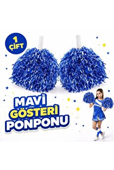 Ethab Ti̇caret 1 Çi̇ft ( 2 Adet ) Mavi̇ Renk 23 Ni̇san 19 Mayıs 29 Eki̇m Okul Gösteri̇ Ponponları Ekstra Dolgun