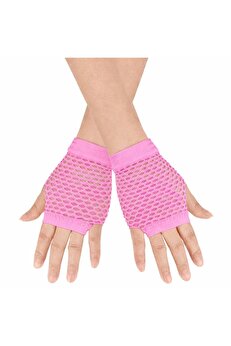 Ethab Ti̇caret 80’Ler 90’Lar Retro Neon Pembe Fi̇le Parmaksız Kısa Eldi̇ven 11 Cm