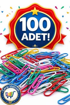 nistabolje 100 Adet Renkli Ataş Okul ve Ofis Belge Düzenleme Klipsi Ataç