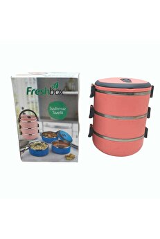 Go İthalat Koyu Pembe 3Lü Sefer Tası Saklama Kabı 1.8Lt