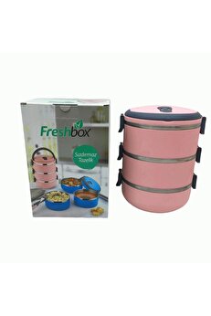 Go İthalat Açık Pembe 3Lü Sefer Tası Saklama Kabı 1.8Lt