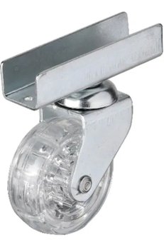 Evimdeyokyok 327 - 50X20 Mm Şeffaf Makaralı Uzun U Tablalı Teker 4 Adet