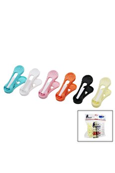 Go İthalat 12Pcs Yaysız Plasti̇k Renkli̇ Mandal