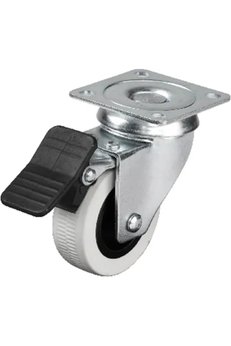 Evimdeyokyok 334 - 50X20 Mm Çift Bilyalı Tablalı Frenli Teker 4 Adet