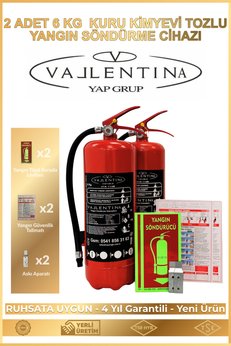 VALLENTİNA 6KG Tozlu Yangın Söndürme Cihazı Ruhsata Uygun TSE-HYB/CE Belgeli