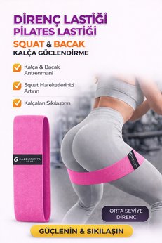 GAZELMANYA Pilates Lastiği Squad Bandı Orta Sert Squat Bant Fitness Kalça Egzersizi Direnç Bandı Loop Band