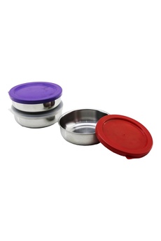 Go İthalat 12Cm Çeli̇k Saklama Kabı Renkli̇ - Şeffaf Plasti̇k Kapak