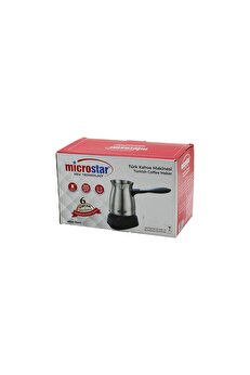Go İthalat Çeli̇k Elektri̇kli̇ Cezve Türk Kahve Maki̇nesi̇ - 6 Fi̇ncan Tak-Çıkar Kulp 400Ml Msr-7600