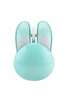 Evimdeyokyok Tavşan Figürlü Kablosuz Mouse Pil Dahil Etiket Hediyeli Mavi