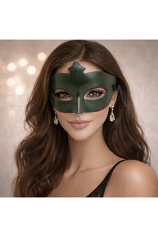 Evimdeyokyok Haki Yeşil Gizemli Masquerade Maskesi