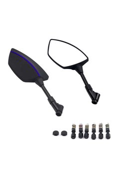 Alkan Mb Motosiklet Ayna 426 Mavi Şeritli Üniversal 8-10 Mm Uyumlu Marka Model Fark Etmez