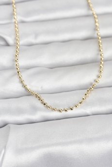 Evimdeyokyok Cm 14K Gold Renk Top Zincirli Model 60 Cm Kadın Kolye Tj-Bko10958