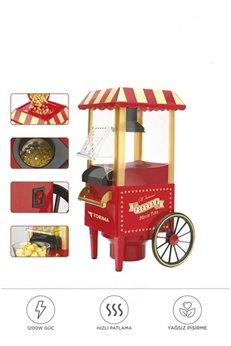 Evimdeyokyok Yağsız Mısır Patlatma Popcorn Makinesi Kırmızı