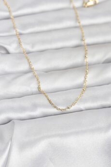 Evimdeyokyok Cm 14K Gold Renk Burgu Model 60 Cm Kadın Kolye Tj-Bko10950