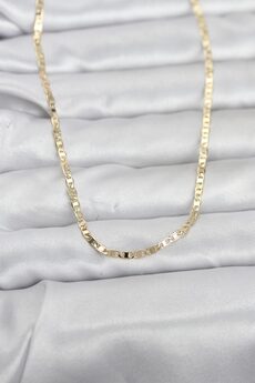 Evimdeyokyok Cm 14K Gold Renk Zincir Model 60 Cm Kadın Kolye Tj-Bko10970