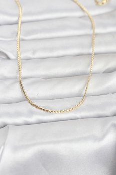 Evimdeyokyok Cm 14K Gold Renk Yassı Zincir Model 60 Cm Kadın Kolye Tj-Bko10965