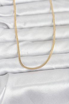 Evimdeyokyok Cm 14K Gold Renk Dolgun Zincir Model 60 Cm Kadın Kolye Tj-Bko10954