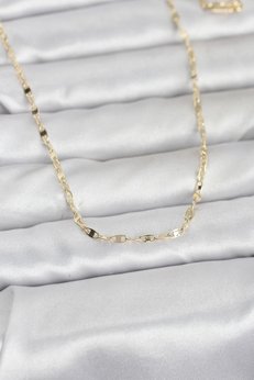 Evimdeyokyok Cm 14K Gold Renk Yassı Gemici Zincir Model 60 Cm Kadın Kolye Tj-Bko10967